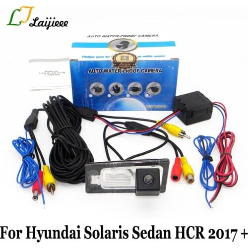 For Hyundai Solaris Sedan HCR 2017 2018 2019 / HD Night Vision Car Backup Reverse Camera / With Power Relay Auto Rearview Camera