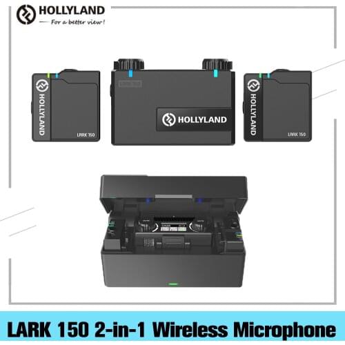 Hollyland LARK 150 Wireless Lavalier Lapel Microphone Mic 2.4G Hz Charging Box For DSLR Camera Smartphones iPone Android