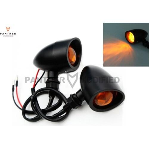 Black Metal Motorcycle Bullet Turn Signal Light case for Harley Softail Sportster Chopper Bobber