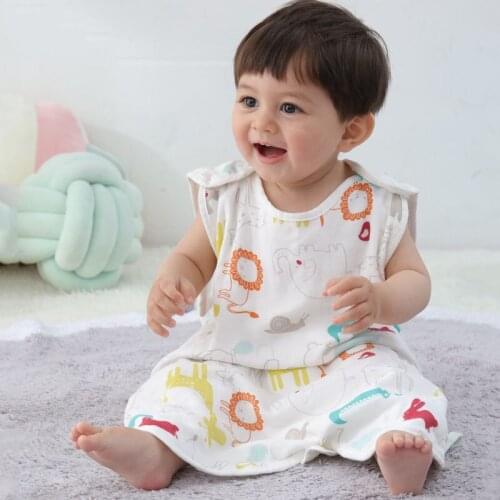 Baby Split-Leg Summer Thin Section First Four-Layer Back Two-Layer Baby Anti-Kick Quilt Cotton Gauze Children Vest Sleeping Bag