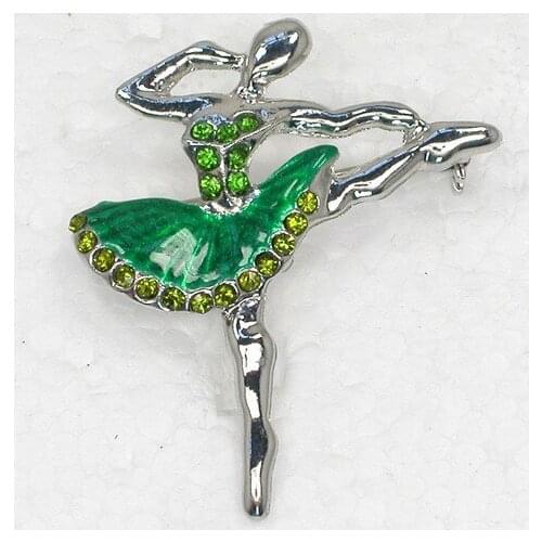 Rhinestone Enamel Ballet dancer Pin brooches C494 K