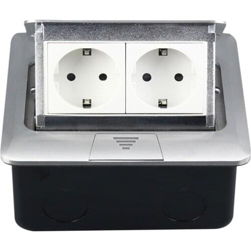 European German Floor Socket With Press Made Of Aluminum Or Copper Silver For Ground With Bottom Box