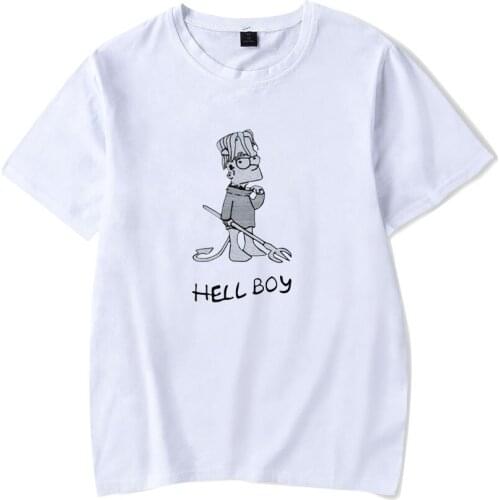 Lil Peep Hellboy T Shirt Hip Hop Fashion Women Men Summer Short Sleeve T-shirt Harajuku Funny Kawaii Cartoon Design T-shirt Tops
