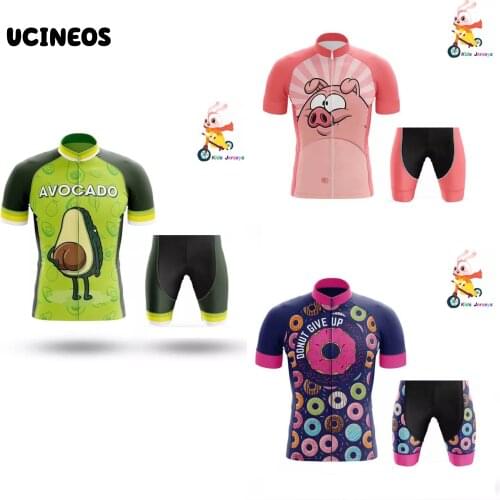 Avocado Green Kid Cycling Jersey Set Children Piggy Bike Clothing Boys Summer Dount Bicycle Wear Maillot Ciclismo Hombre Largo