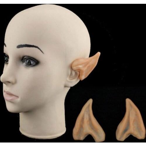 1 Pair Halloween Latex Fairy Pixie Goblin Elf Ears Soft Pointed Prosthesis Tips Themed Party Cosplay Costume Accessories