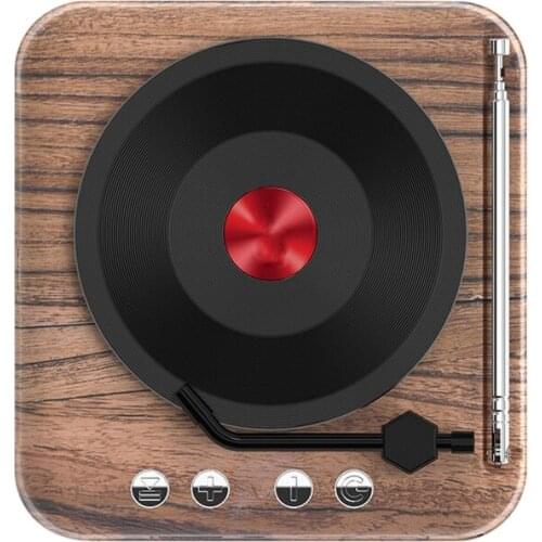 Mini Creative Wireless Multifunction Desktop Audio Turntable Retro Atom Speaker