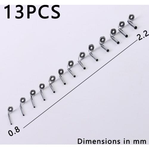 Fishing Top Rod Guide Ring Line Tip 0.8mm-2.2mm Stainless Steel DIY Eye Rings Pole Repair Kit Replacement Accessories