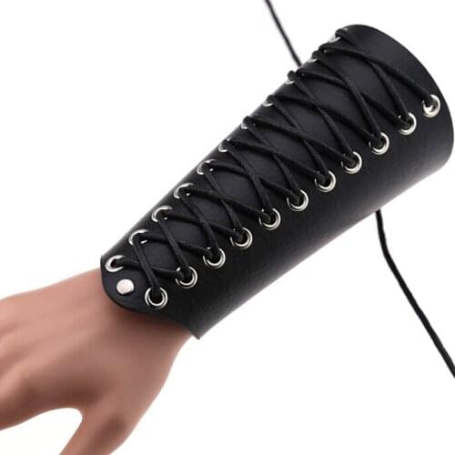 Armband Leather Punk Wide Archery Arm Guard Viking Bracer Gauntlet Wristband Bracelet