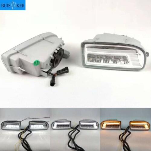 A pair Modified front fog lamp For Toyota Land Cruiser Fj100 LED With Lens Front Bumper lamp Daytime Running Light