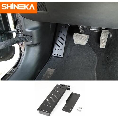 SHINEKA Pedals for Jeep Wrangler JL 2018 Metal Black Left Side Foot Rest Pedal Plate Decoration Cover Interior Mouldings