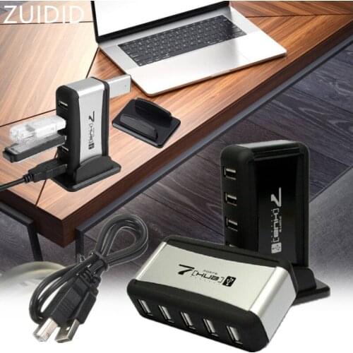 Portable High Speed PC Computer Laptop EU Plug Vertical USB 2.0 480 Mbps 7 Port Power Adapter Charging HUB