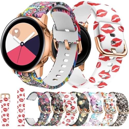 22mm 20mm Colorful design strap for Samsung Galaxy Watch Active 2 40mm Gear S2 S3 HuaMi Amazfit bip Graffiti silicone wristband