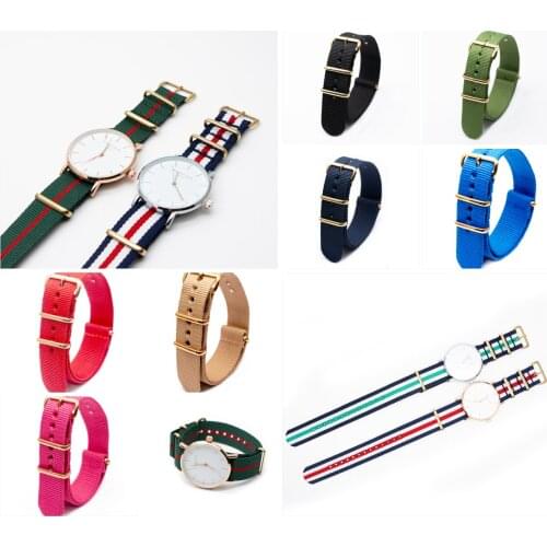 Fashion Watch Replacement Strap for NATO ZULU Style Watch Band 18MM 20MM 22MM 24MM Multicolor Stripes Durable Wristband