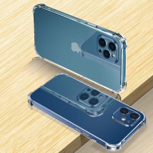 Luxury Shockproof Silicone Clear Phone Case For iPhone 12 11 Pro MAX X XR XS 7 8 Plus SE 2 Transparent Soft TPU Protection Cover