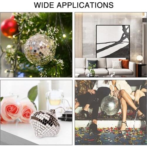 15*10cm Self-adhesive Mirror Wall Sticker DIY Ball Light Background Mosaic Tiles Square For DIY Handmade Crafts Home Decor