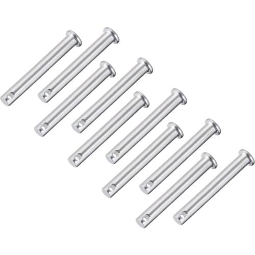 UXCELL 10Pcs M8x50/55/60/70/80/90 Zinc-Plating Steel Flat Head Single Hole Clevis Pins for Furniture Installation Small Home DIY