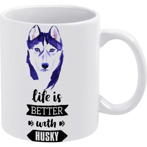 Siberian Husky Mug Creative Mug Vintage Pottery Office Cups