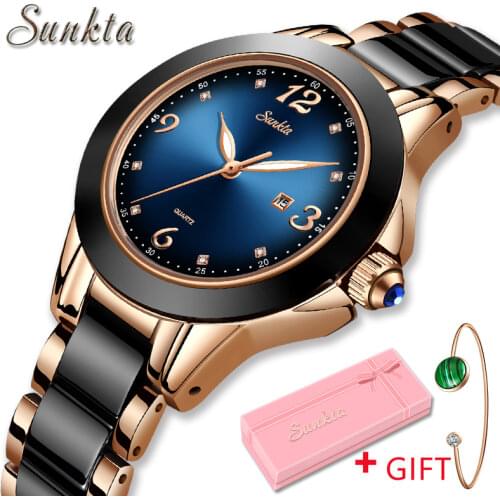 SUNKTA Ceramic Ladies Watch