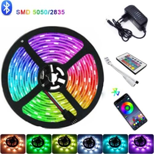 Bluetooth-compatible LED Strip Lights 20M RGB 5050 SMD Flexible Ribbon Waterproof RGB LED Light 5M 10M 15M Tape Diode 12V