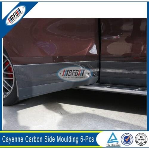 Exterior trims Carbon Fiber SIDE MOULDING-6pcs For CAYENNE 2016