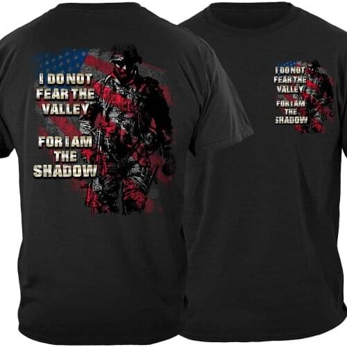 I Am The Shadow. American Flag Soldier T-Shirt. Summer Cotton O-Neck Short Sleeve Mens T Shirt New S-3XL