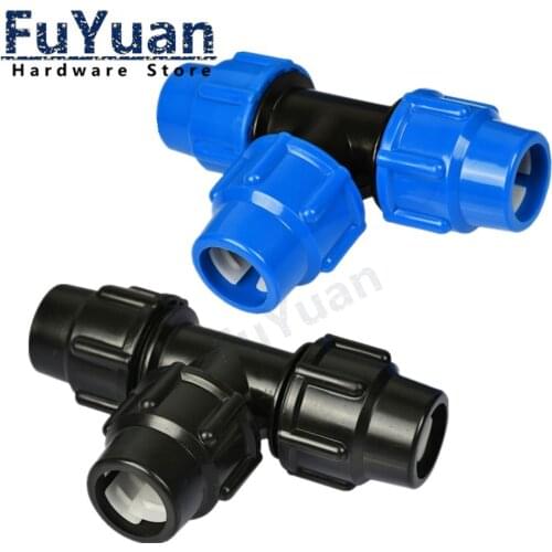 1pcs Quick-connect PE Pipe Fittings Tee 16/20/25/32/40/50/63MM Flexible Joint Plastic Water Tube Fittings