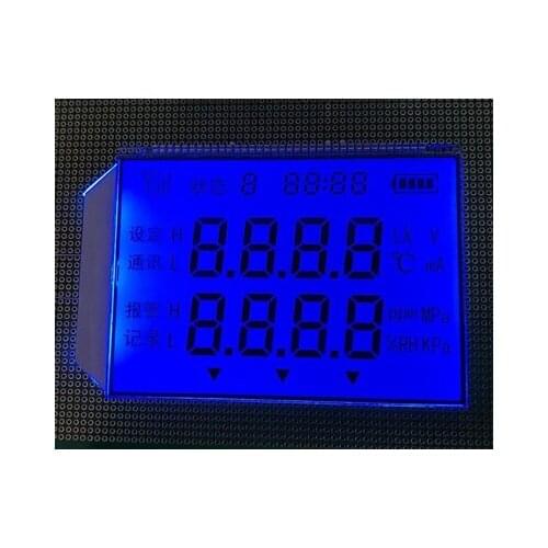 36P TN Positive 4-Digits Segment LCD Panel with Temperature Humidity Symbol Pressure Blue Backlight