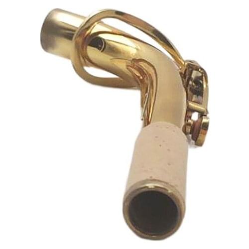 Alto Saxophone Elbow Bend Neck Brass Material for Sax Joint Woodwind Instrument Replacement Part Accessories Imitation Gold