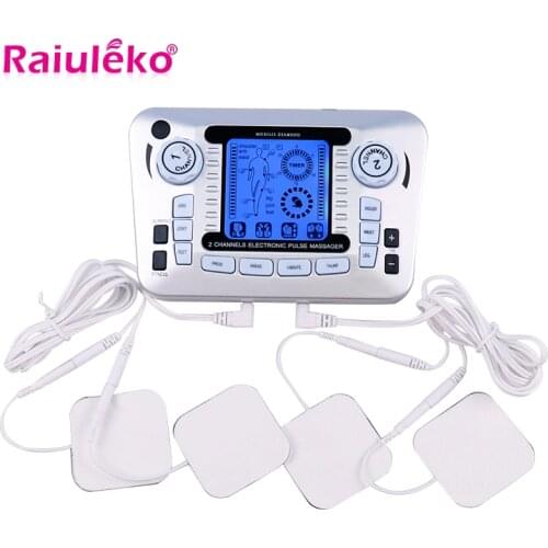 20 Gears Electronic Pulse Massager Tens Ems Machine Massager Electrical Nerve Muscle Stimulator Acupuncture Slimming Pain Relief