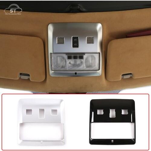 Car-Styling,Front Reading Light Frame Cover Trim Sticker,ABS Black,for Land Rover Discovery 3 LR3 2004-2009,Interior Accessories