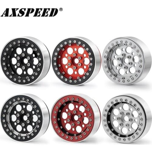 AXSPEED 4PCS 1/10 RC Rock Crawler Aluminum 2.2 Beadlock Wheel Rims for Wraith 90018 SCX10 CC01 F350 D90 TRX4 Wheel Hubs