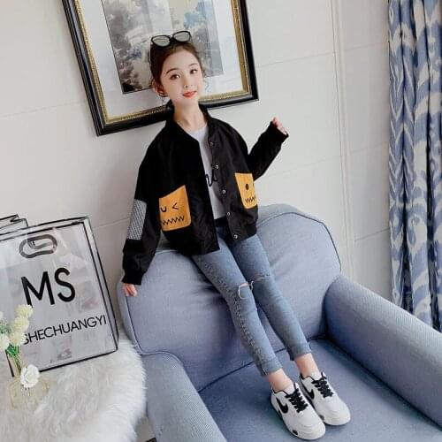 Girls spring jacket new baseball uniform childrens spring and autumn fashionable western style little princess jacket