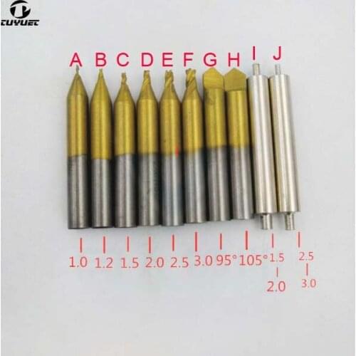 HSS Key Machine Milling Cutter Guide End Mill Twist Drill for Key Cutting Machine Flat Drill 1.0/1.2/1.5/2.0/2.5/3.0
