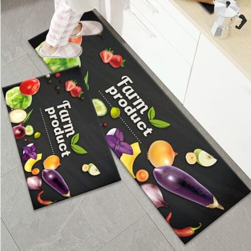 Kitchen Mat Household Water-absorbing Oil-absorbing Floor Mat Nordic Carpet Cartoon Rug Kitchen Door Mat Food Carpet Fruit Rug