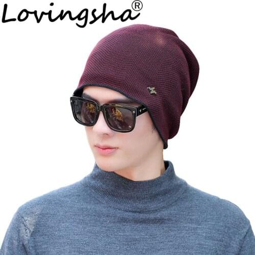 LOVINGSHA Fashion Design Women Warm Hats Men Beanie Knitted Knit Skullies Baggy Bonnet Girl Faux Fur Winter Caps HT125