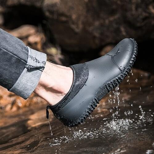 Rain Boots mens NIU Bulang low-top waterproof rain boots fashion large size rubber outdoor water boots