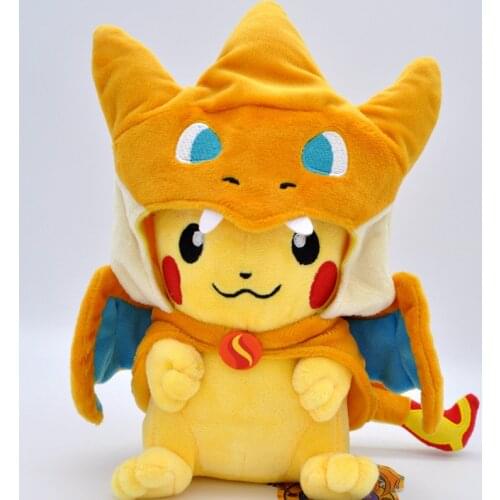 Pokemon Stuffed Toy Anime Cute Soft Pikachu Cosplay Charizard Mega Plush Toy Doll For Christmas Children Gift Collection