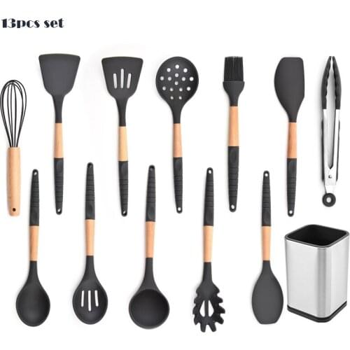 Heat Resistant Silicone Cooking & Baking Tool Sets Includes Bonus Egg Whisk Basting Pastry Brush