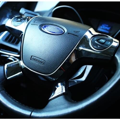 Car Steering Wheel Trim Cover Sticker Decoration Case for Ford Focus 3 MK3 2012 2013 2014 KUGA Escape 2013 2014 2015 Accessories