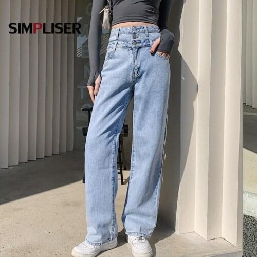 2021 New Women Denim Jeans Trousers High Waisted Wide Leg Pants Loose Fashion Female Baggy Jeans High Street Boyfriend Jeans