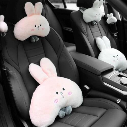 New arrival Cartoon Cute Lovely Rabbit Car Neck Pillow Head Pillow Plush Cervical Spine Pillow Car Seat Back Pillow