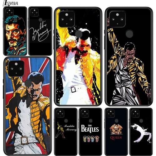 Queen Freddie Mercury Shockproof Cover for Google Pixel 5 5A 4 4A XL 5G Black Phone Case Shell Soft Fundas Coque Capa