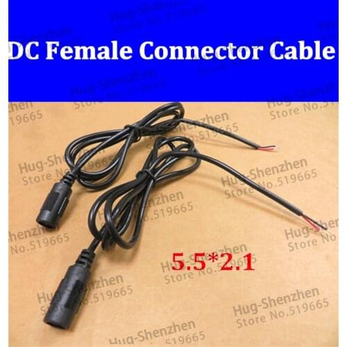 DC power female connector power cord cable size 5.5*2.1 Power female Plug Connector for Monitoring,led light--10pcs