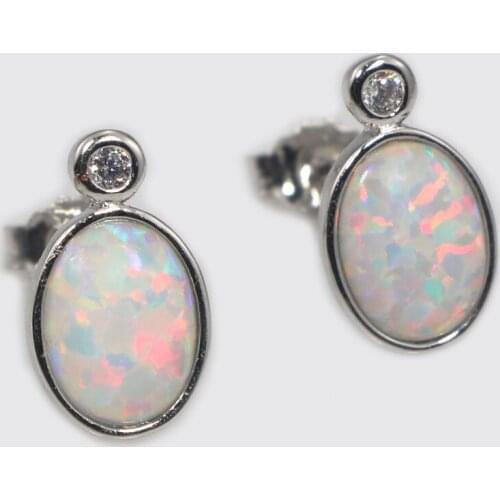 RH0089 2021 new unique design simple egg-shaped fire opal earrings wholesale and retail womens jewelry earrings