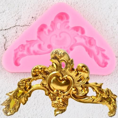 Sugarcraft Flower Border Silicone Molds Baroque Scroll Relief DIY Fondant Cake Decorating Tools Candy Chocolate Gumpaste Moulds