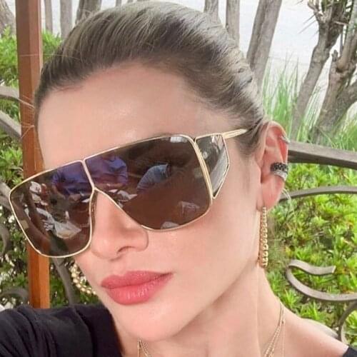 Celebrity Trendy Square Sunglasses Men Women Metal Punk Sun Glasses Male Luxury Brand Designer Sunglasses Female Ins Pop Eyewear
