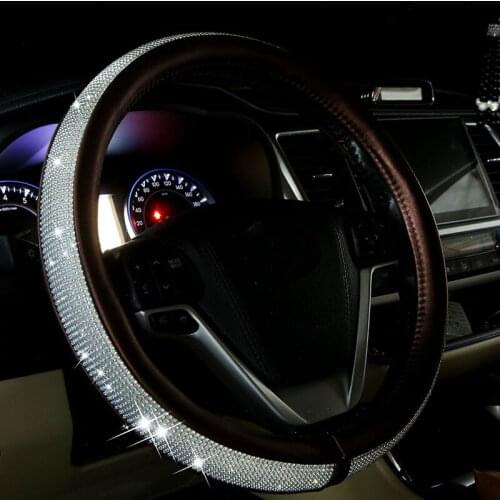Rhinestone Car Steering Wheel Cover Bling Interior Accessories Universal Steering Cover Car-styling for 38cm Cars Accesiores