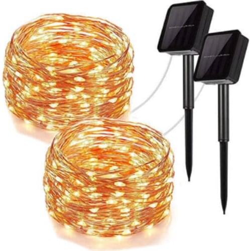 LED Strip 10M 20M 32M LED Fairy Light String Outdoor Garland Christmas Wedding Party Decoration Solar Power Copper Wire lamp