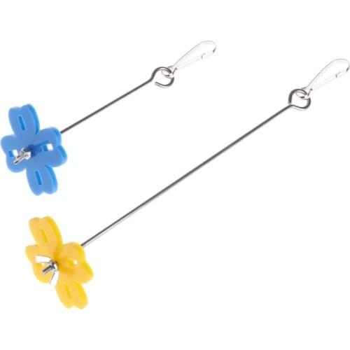 T84F Parrot Fruit Fork Feeding Birds Hang Cage Stainless Steel Parakeet Skewer 2 Size