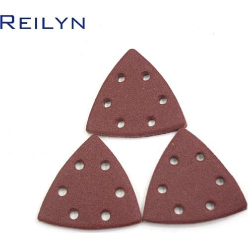 Reilyn New Triangular Sandpaper Tray Flocking Paper 20pcs/set Polishing Brushed Back Grinding Disc